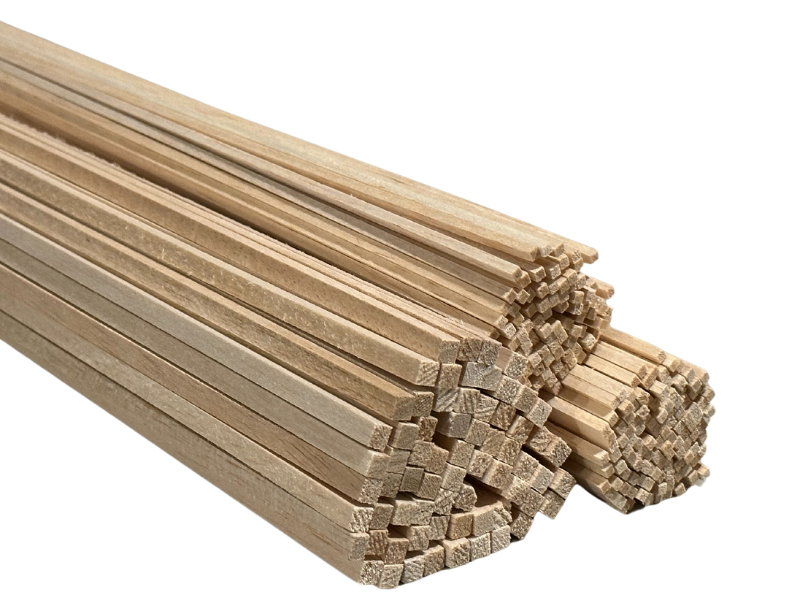 1/16 x 1/4 x 48 Balsa Wood Sticks – National Balsa